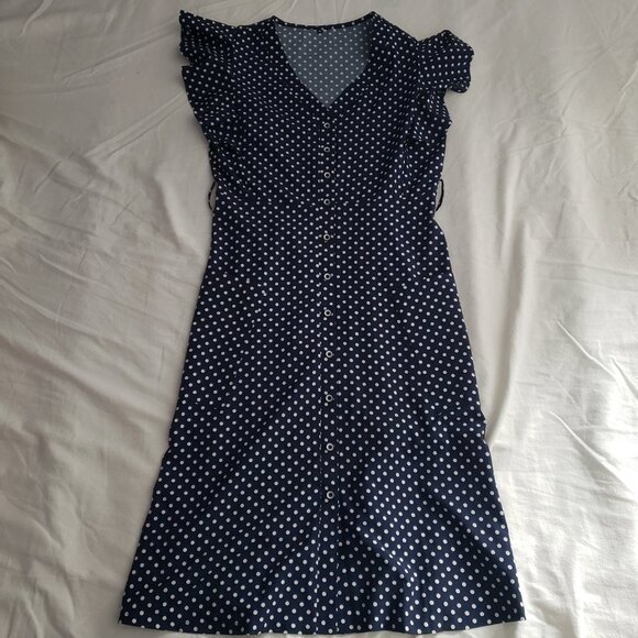 Blue Short Sleeve Button Up Dress [Size M] - Picture 4 of 7